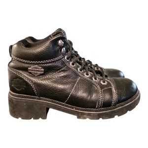 Harley Davidson Black Leather Boots Size 7.5